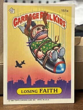 1986 Garbage Pail Kids series 4 Losing Faith #151a GPK OS4 NM MTG5021